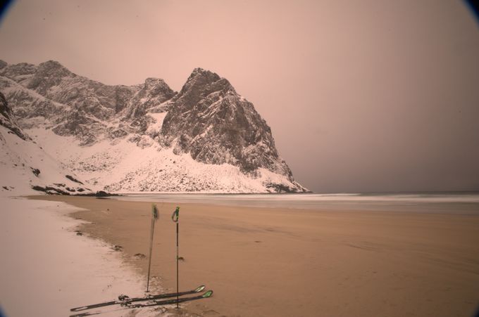 The ultimate skitouring experience - end your day of skiing on the beach.